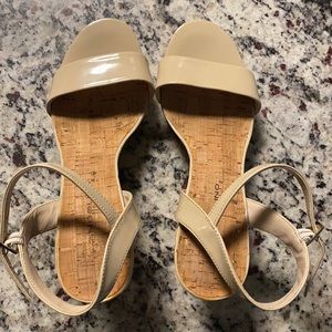 Beige wedges